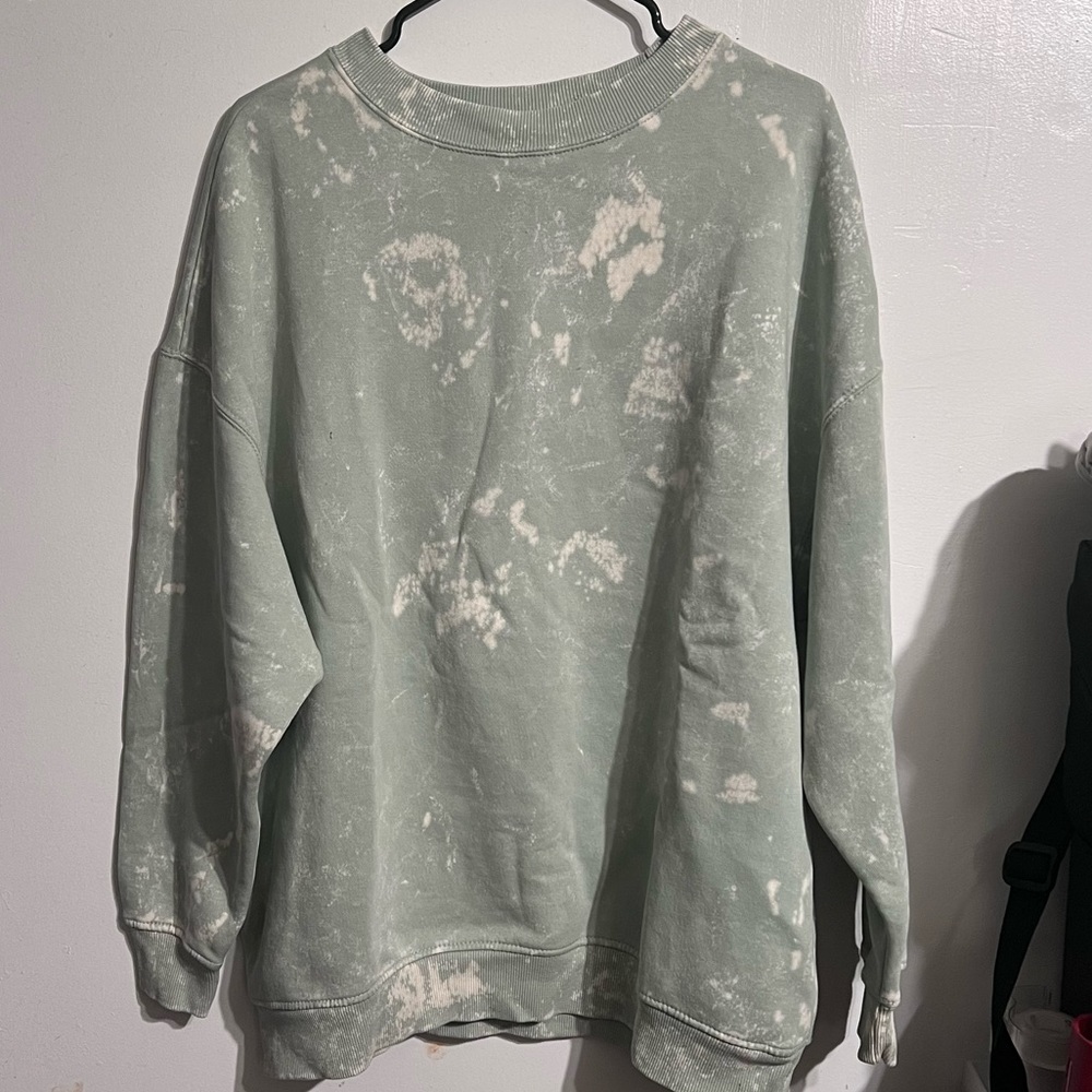 Sage Green Tye Die Sweatshirt || Zara
